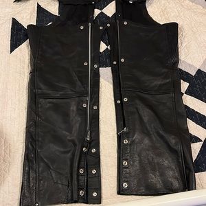 Eagle leather black motorcycle riding chaps pants